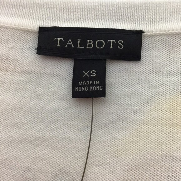 Talbots Tropical Palm Tree Cardigan XS NWT - Picture 7 of 9